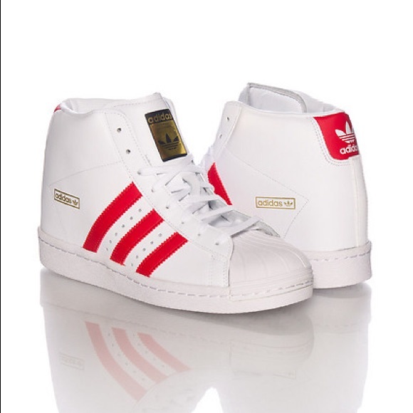 adidas originals superstar high top white trainers